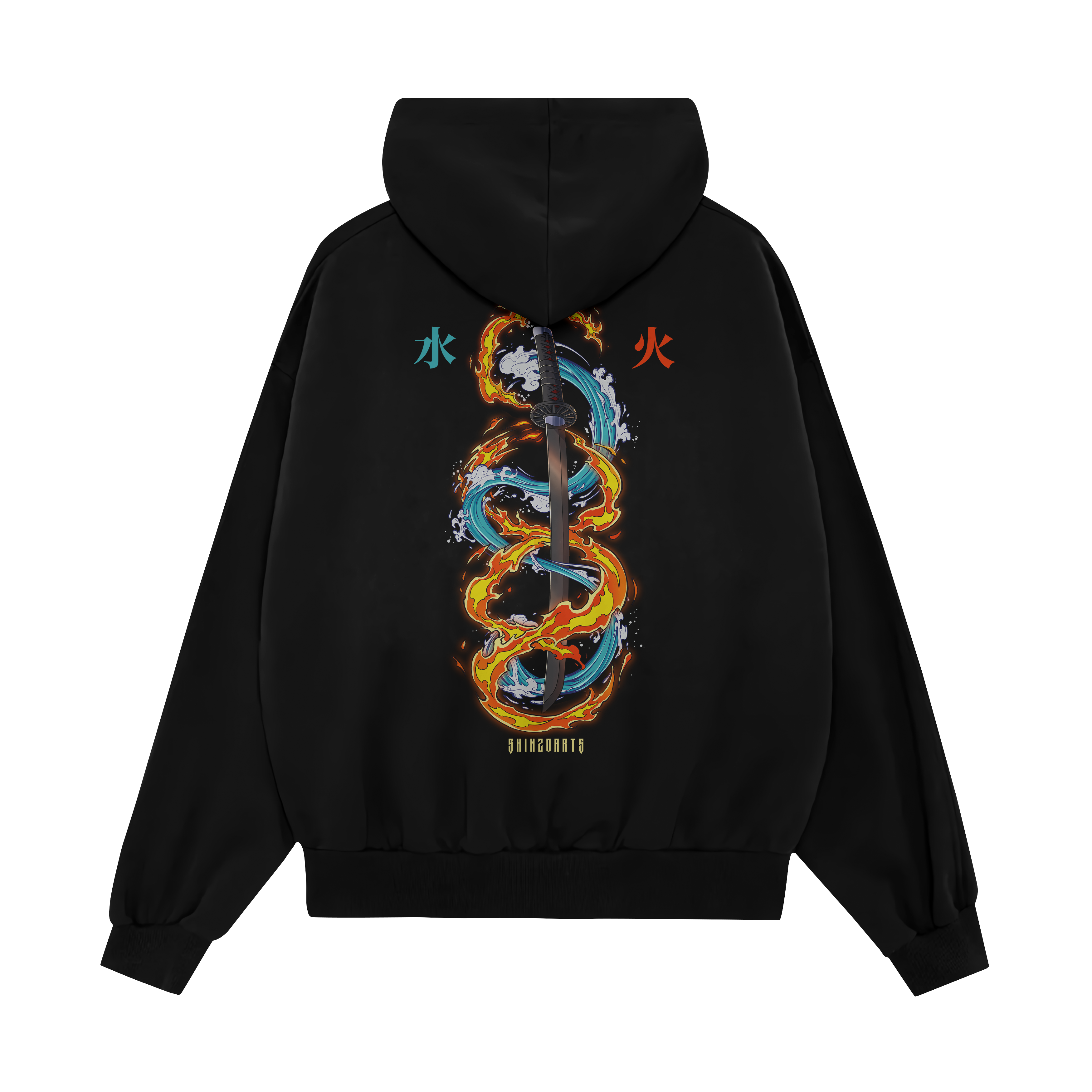 FIRE AND WATER SWORD - OVERSIZED HOODIE