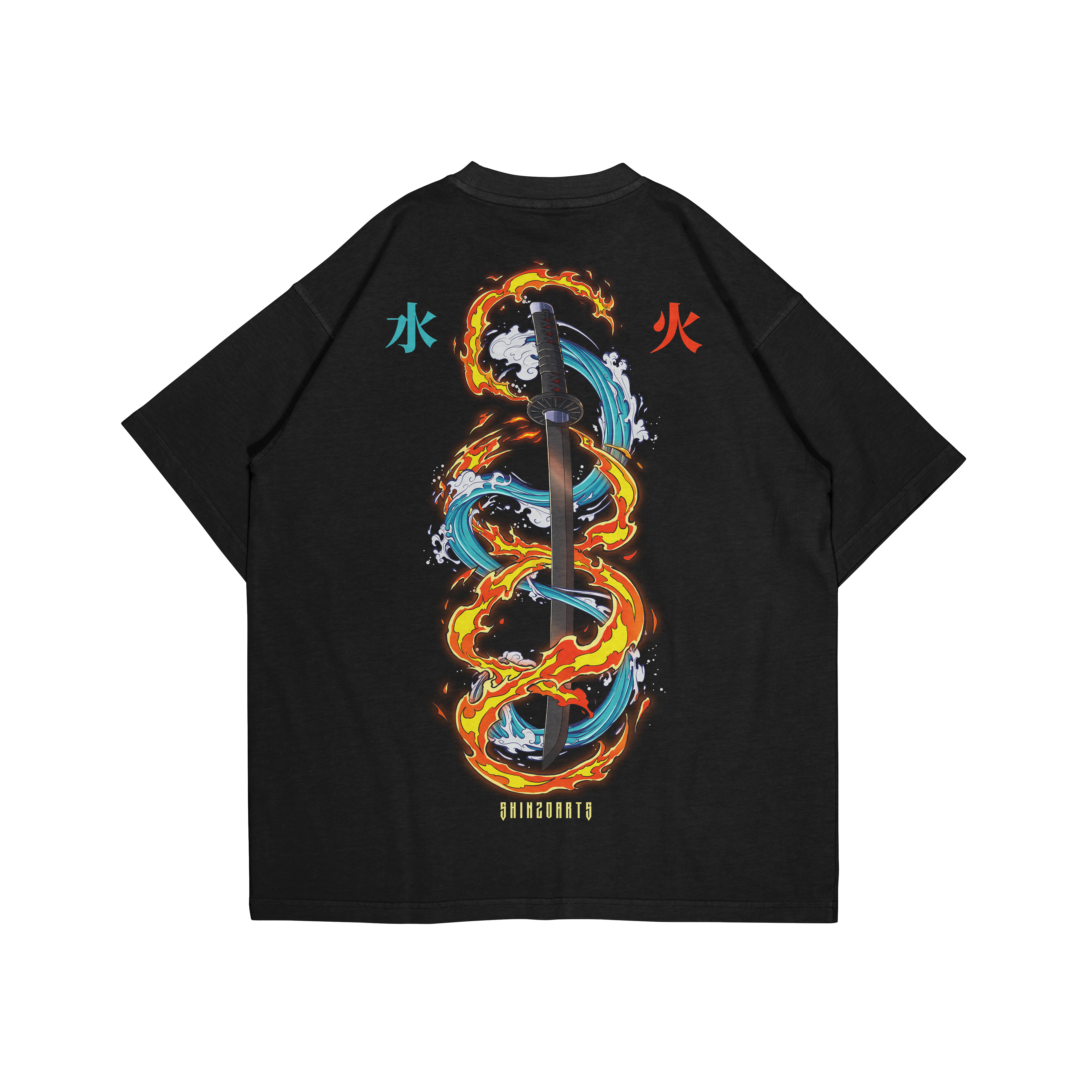 FIRE AND WATER SWORD - OVERSIZED SHIRT